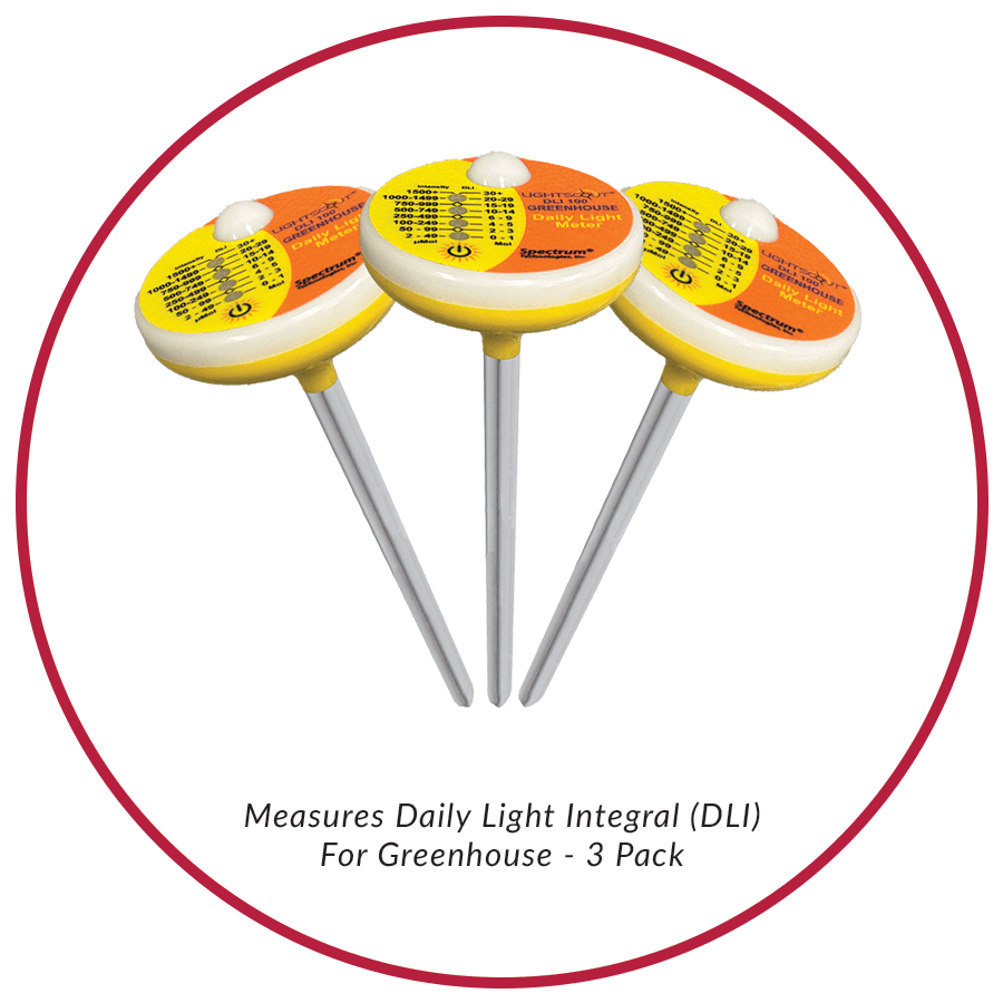 LightScout DLI100 Tageslichtintegral-Messgeräte für Gewächshäuser, 3 Stück