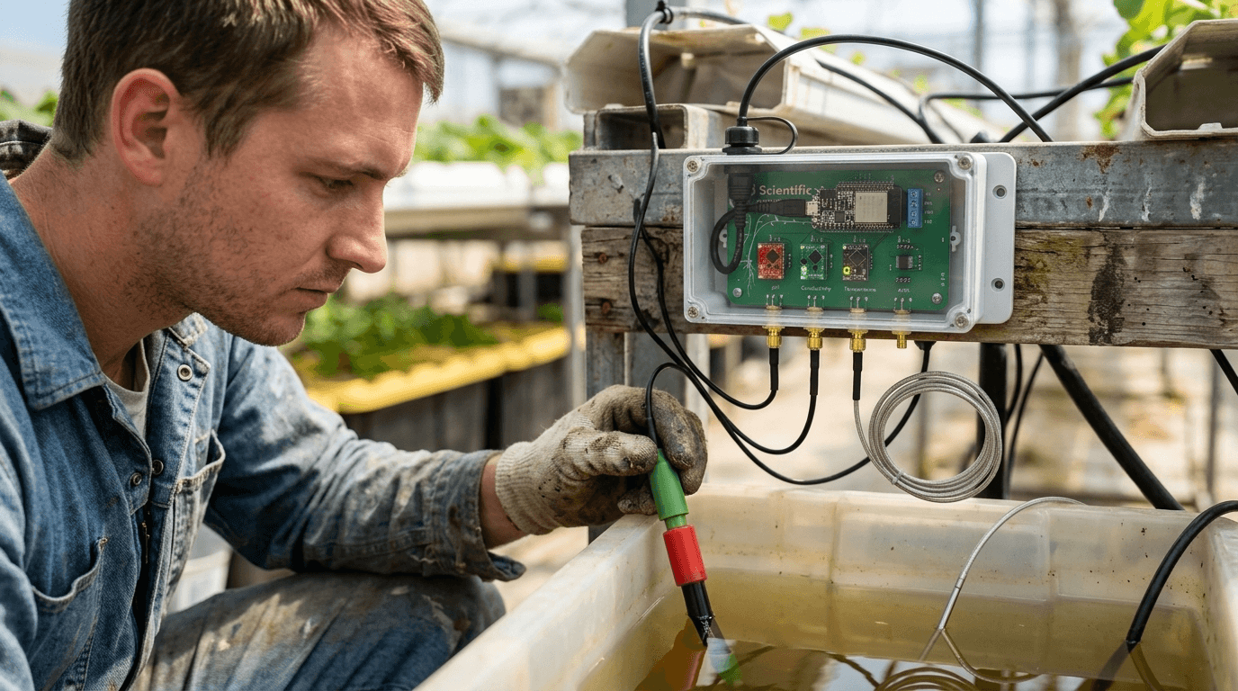 WLAN-Monitor für pH, EC und Temperatur in Hydroponik